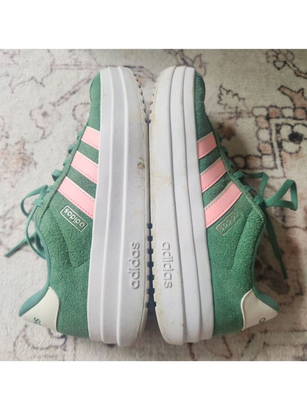 Adidas Women's Sz. 7.5 VL Court Bold Athletic Sneakers In Green/Pink - Picture 6 of 7
